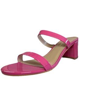 Heels Charm Women's Chunky Block Low Heeled Sandals Rose Size 7.5